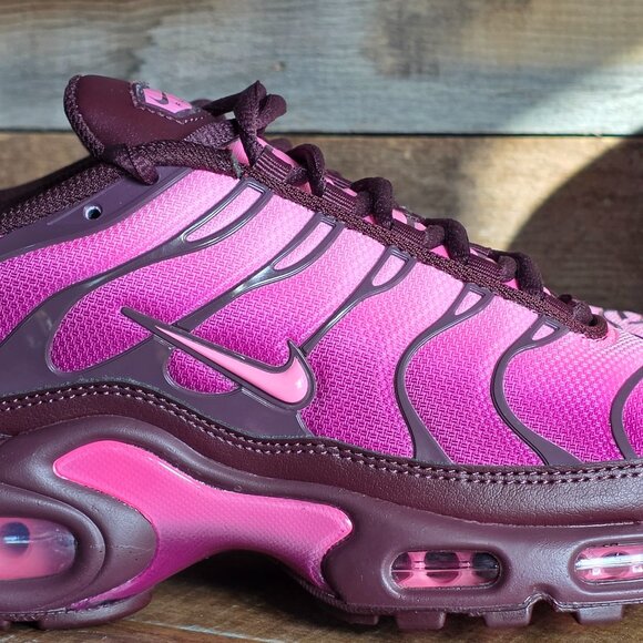 Nike Air Max Plus TN Womens 8.5 Pink Burgundy Tuned Air Sneakers Like New - Picture 6 of 14